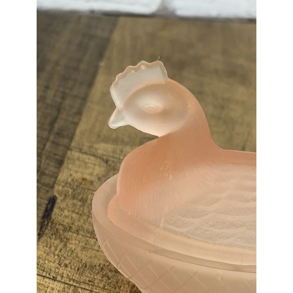 Frosted Pink Hen On Nest Salt Cellar 3.5” Rose’s Closet?